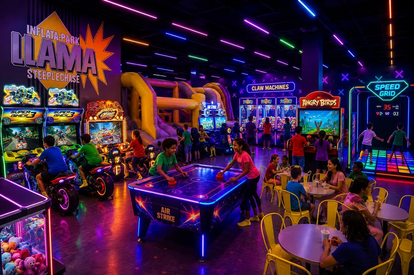 Super Llama Inflatable Park Allen flagship arcade and adventure park preview