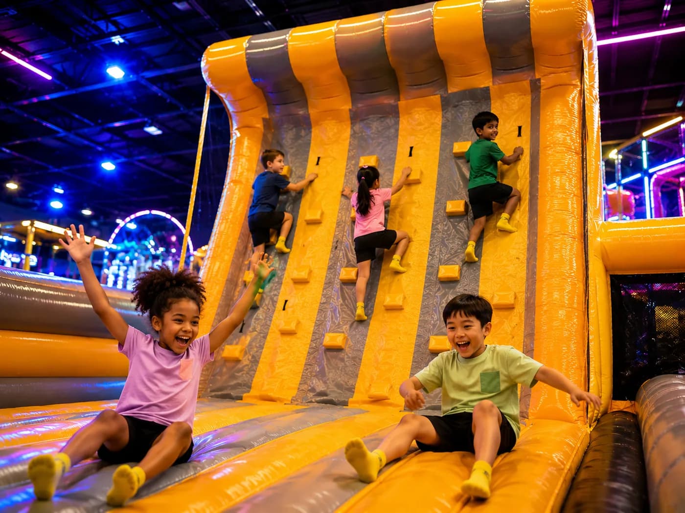 Climbing Wall at Super Llama Inflatable Park