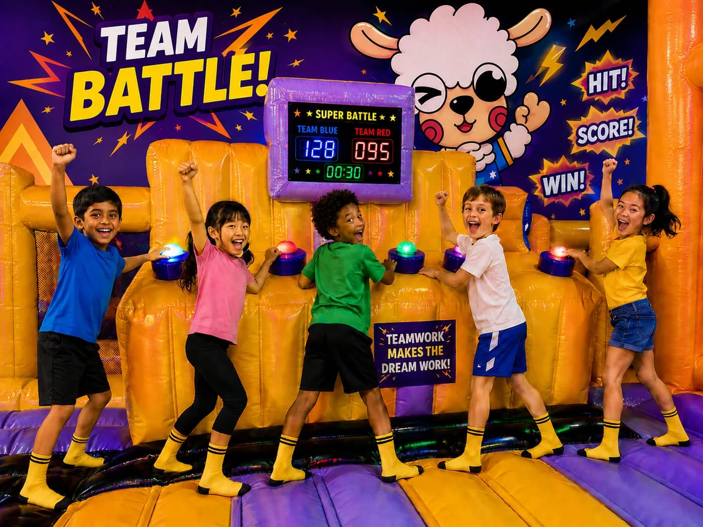 Super Battle at Super Llama Inflatable Park